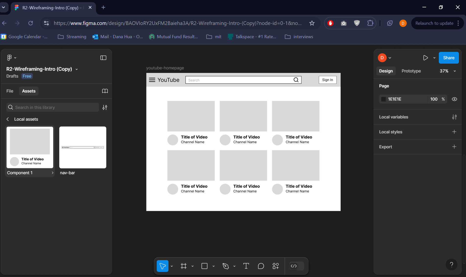 assets panel